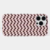Retro Hearts Pink Black & White iPhone Hoesje (Achterkant horizontaal)