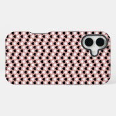 Retro Hearts Pink Black & White iPhone Hoesje (Achterkant horizontaal)