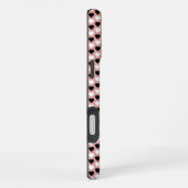 Retro Hearts Pink Black & White iPhone Hoesje (Rechterkant)