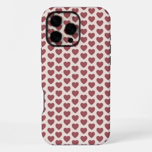 Retro Hearts Pink Burgundy Y2K Style iPhone Hoesje (Achterkant)