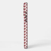 Retro Hearts Pink Burgundy Y2K Style iPhone Hoesje (Linkerkant)