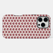 Retro Hearts Pink Burgundy Y2K Style iPhone Hoesje (Achterkant horizontaal)