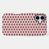Retro Hearts Pink Burgundy Y2K Style iPhone Hoesje (Achterkant horizontaal)