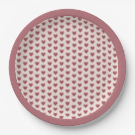 Retro Hearts Pink Burgundy Y2K Style Papieren Bordje