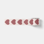 Retro Hearts Pink Burgundy Y2K Style Satijnen Lint (Voorkant)