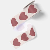 Retro Hearts Pink Burgundy Y2K Style Satijnen Lint (Achterkant)