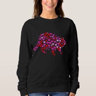 Retro Hearts Raccoon Animals, met kerstmis Va Trui