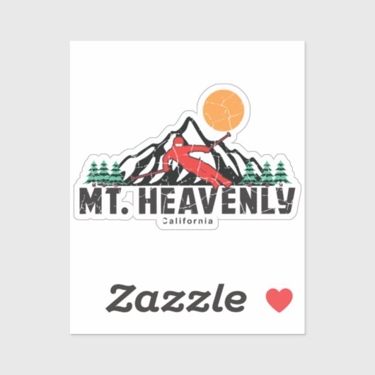 Retro Heavenly Mountain Ski Sticker (Vel)