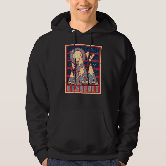 Retro Heavenly Ski 80s Hoodie (Voorkant)