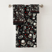 Retro Heavy Metal Pattern Bad Handdoek (Insitu)