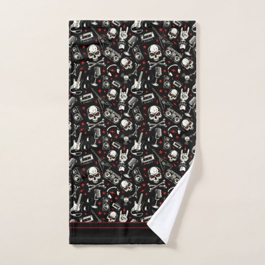 Retro Heavy Metal Pattern Bad Handdoek (Handdoek)