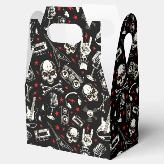 Retro Heavy Metal Pattern Bedankdoosjes (Geopend)