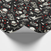 Retro Heavy Metal Pattern Cadeaupapier (Hoek)