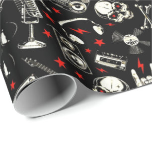 Retro Heavy Metal Pattern Cadeaupapier