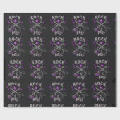 Retro Heavy Metal Pattern Cadeaupapier (Vlak)