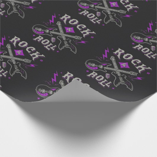 Retro Heavy Metal Pattern Cadeaupapier (Hoek)