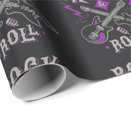 Retro Heavy Metal Pattern Cadeaupapier (Rol Hoek)
