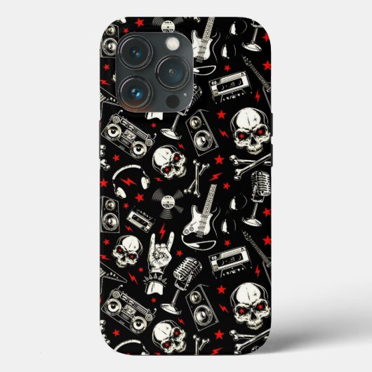 Retro Heavy Metal Pattern Case-Mate iPhone Case (Achterkant)