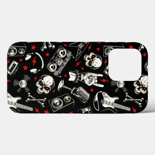 Retro Heavy Metal Pattern Case-Mate iPhone Case (Achterkant (horizontaal))