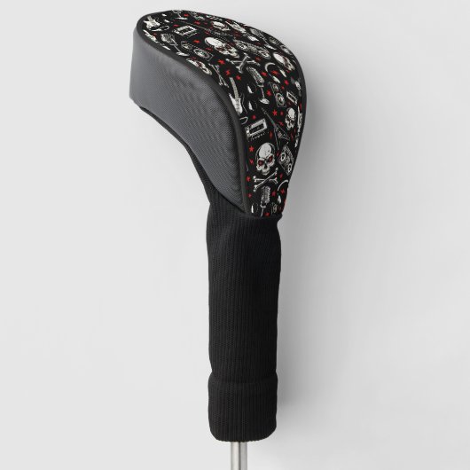 Retro Heavy Metal Pattern Golfheadcover (Schuin)