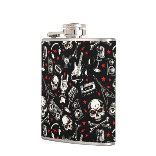 Retro Heavy Metal Pattern Heupfles (Links)