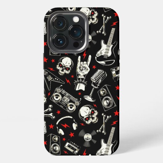 Retro Heavy Metal Pattern iPhone Hoesje (Achterkant)