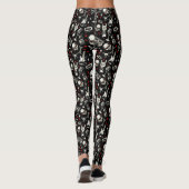 Retro Heavy Metal Pattern Leggings (Achterkant)