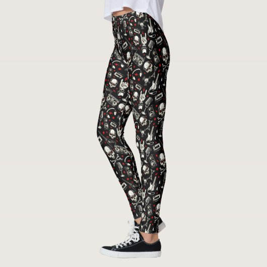 Retro Heavy Metal Pattern Leggings (Links)