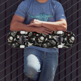 Retro Heavy Metal Pattern Persoonlijk Skateboard