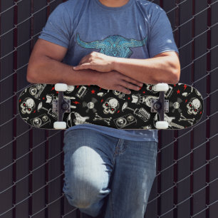 Retro Heavy Metal Pattern Persoonlijk Skateboard