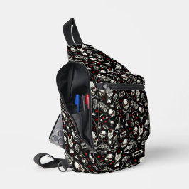 Retro Heavy Metal Pattern Sling Bag
