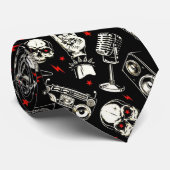 Retro Heavy Metal Pattern Stropdas (Opgerold)