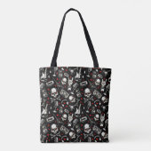 Retro Heavy Metal Pattern Tote Bag (Achterkant)