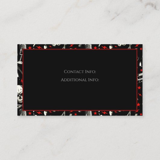 Retro Heavy Metal Pattern Visitekaartje (Achterkant)