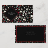 Retro Heavy Metal Pattern Visitekaartje (Voorkant / Achterkant)