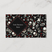 Retro Heavy Metal Pattern Visitekaartje (Voorkant)