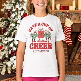 Retro Heb Een Beker Vol Cheer Kerstmis T-shirt