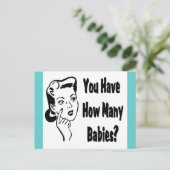 Retro heb je hoeveel baby's? briefkaart (Staand voorkant)