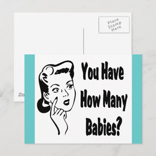 Retro heb je hoeveel baby's? briefkaart (Voorkant / Achterkant)