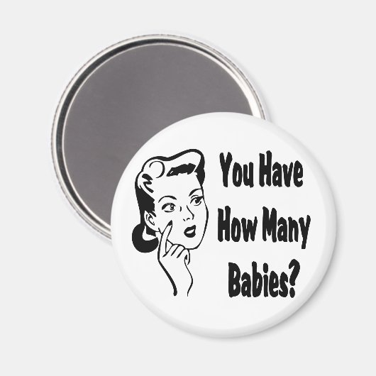 Retro heb je hoeveel baby's? magneet (Voorkant / Achterkant)