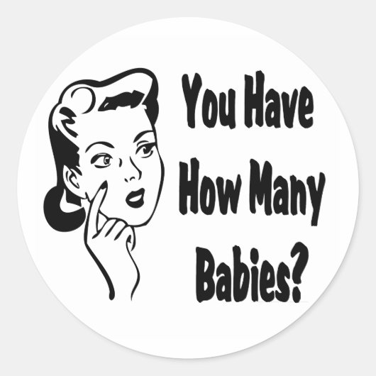 Retro heb je hoeveel baby's? ronde sticker (Voorkant)