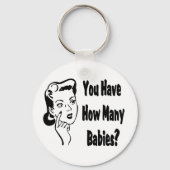 Retro heb je hoeveel baby's? sleutelhanger (Voorkant)