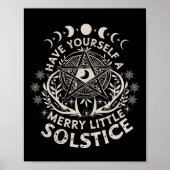 Retro heb jezelf een vrolijk beetje Solstice Yule Poster (Voorkant)