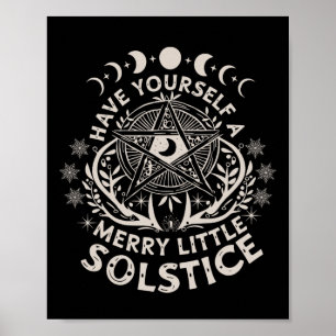 Retro heb jezelf een vrolijk beetje Solstice Yule Poster