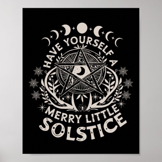 Retro heb jezelf een vrolijk beetje Solstice Yule  Poster (Voorkant)