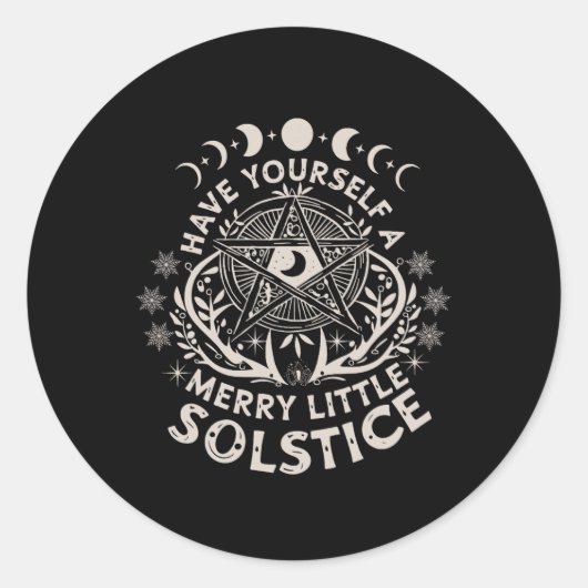 Retro heb jezelf een vrolijk beetje Solstice Yule  Ronde Sticker (Voorkant)