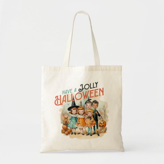  retro hebben een jolly halloween tote bag (Voorkant)