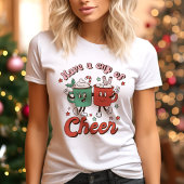 Retro Hebben een kopje Cheer Christmas Cacao Tri-Blend Shirt