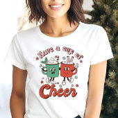 Retro Hebben een kopje Cheer Christmas Cacao Tri-Blend Shirt