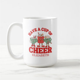 Retro hebben een kopje Cheer Christmas Coffee Mok